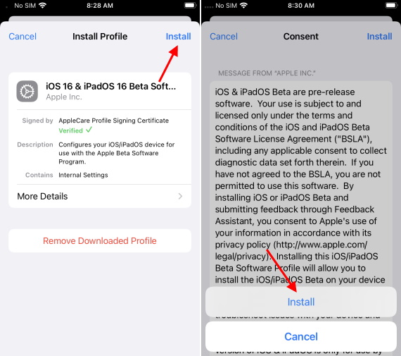 ios 16 పబ్లిక్ బీటాను ఇన్స్టాల్ చేయండి